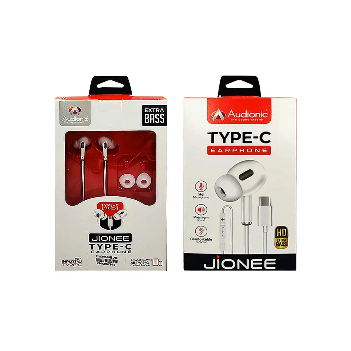 Audionic Jionee Type-C Handsfree Earphones – High Quality Bass Sound