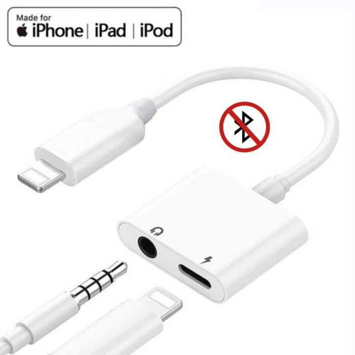 DIGITAL TEC Lightning to 3.5mm Audio & Charging Adapter – 2 in 1 Earphone Splitter with Call Support for iPhone