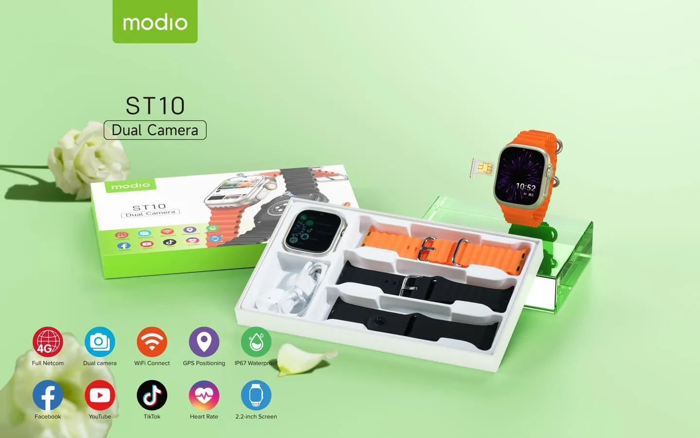 Modilo ST10 Smart Watch – HD Display, Bluetooth Calling & Fitness Tracker