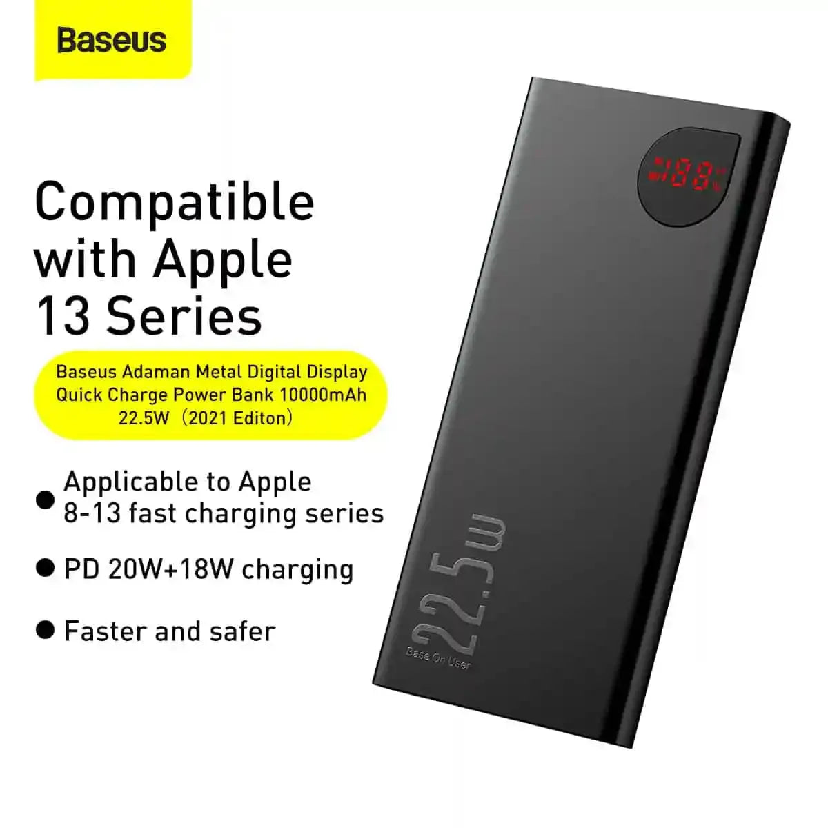 Baseus Adaman 22.5W 20000mAh Metal Power Bank – Fast Charging Portable Charger