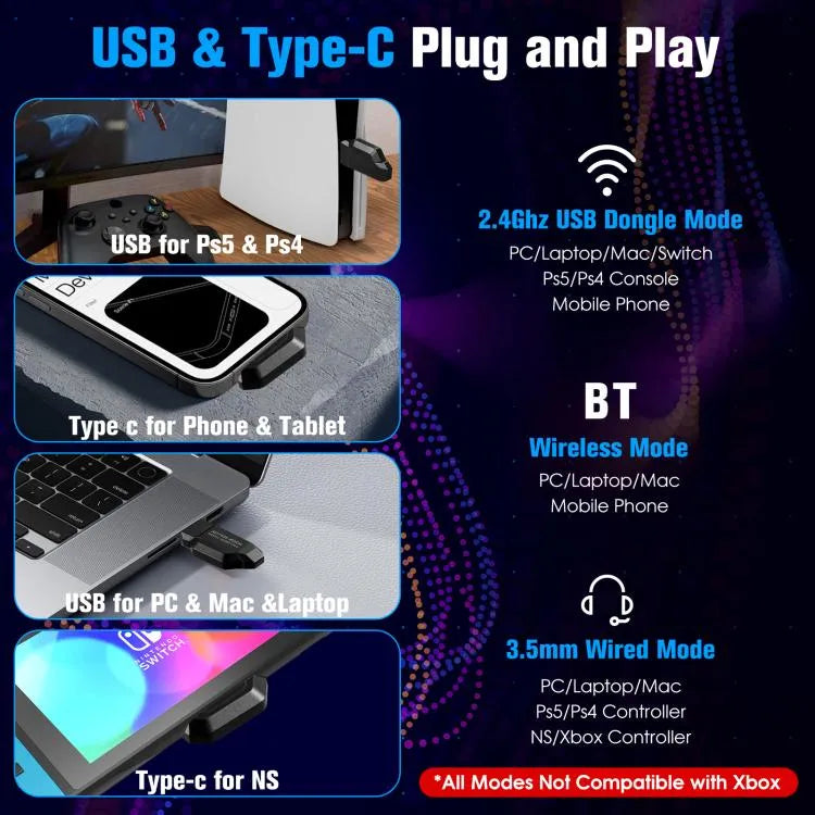 GS400 Ultra Wireless Headphones – Over-Ear Bluetooth Headset with Deep Bass & Noise Reduction