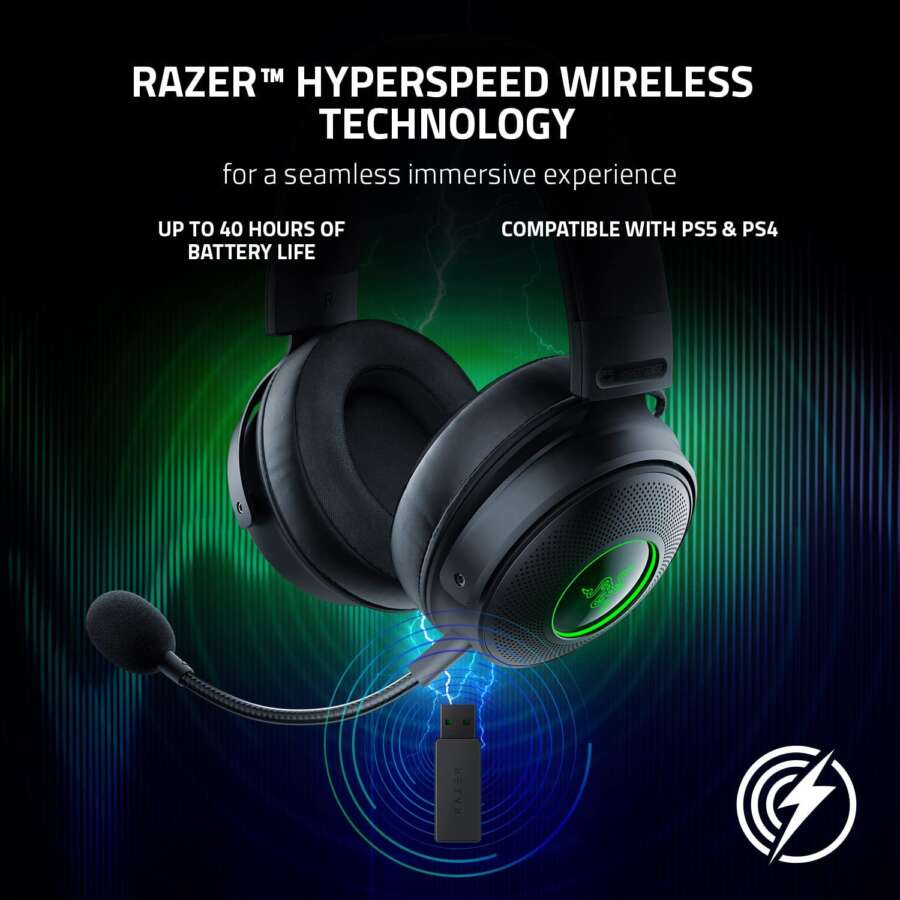 Razer Kraken V3 Pro Wireless Gaming Headset (Open Box) | HyperSense, THX Spatial Audio