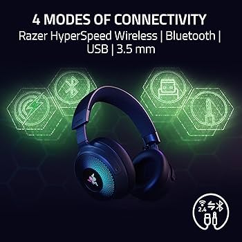 Razer Kraken V4 Pro Gaming Headset (Open Box) | HyperSense Haptic Feedback, THX Spatial Audio