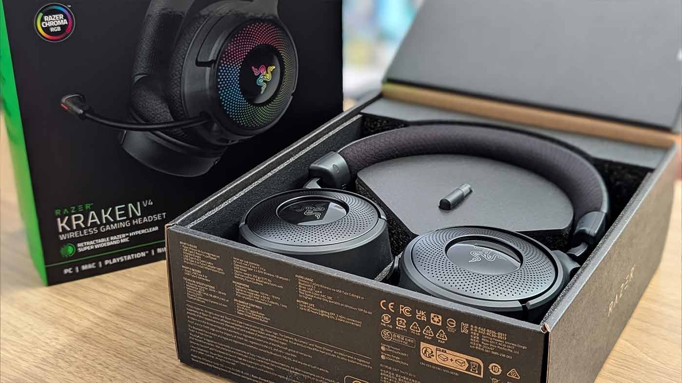 Razer Kraken V4 Pro Gaming Headset (Open Box) | HyperSense Haptic Feedback, THX Spatial Audio