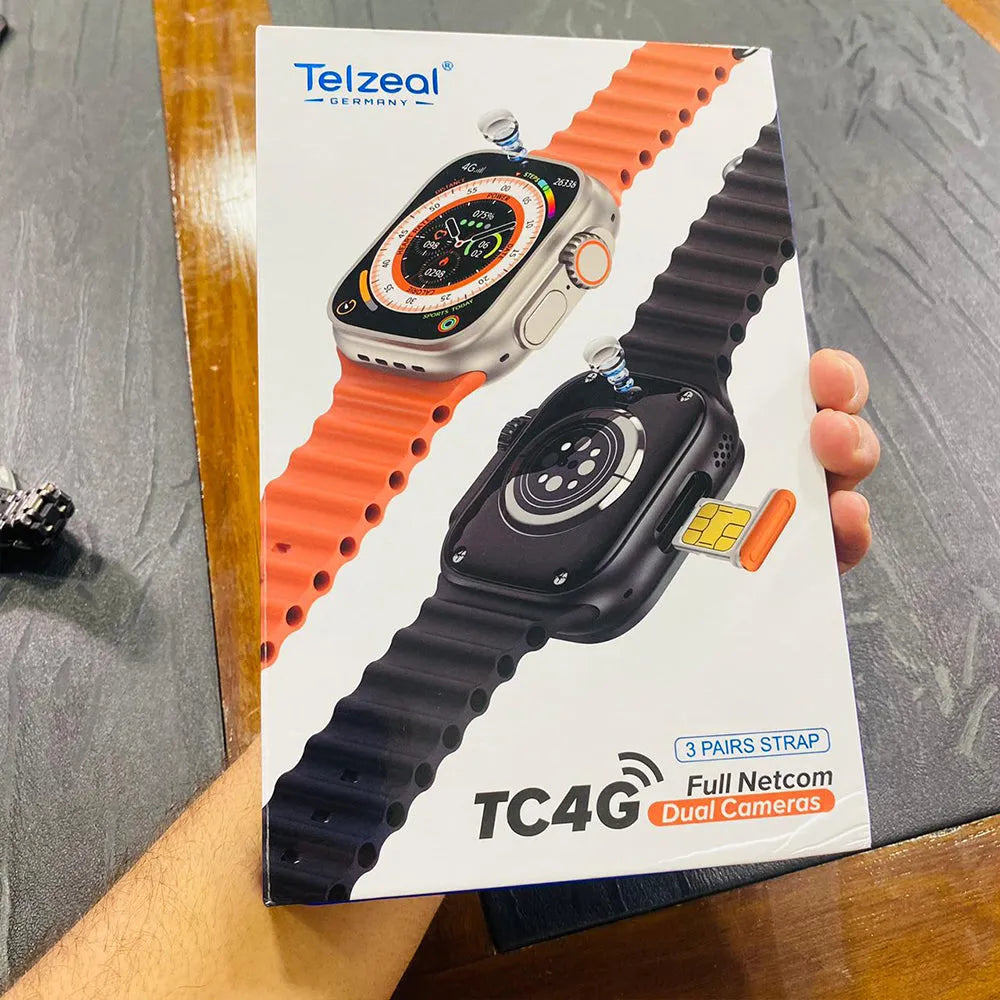 Telzeal TC4G Android Ultra Smart Watch – 4G LTE, Dual Camera & Fitness Tracker