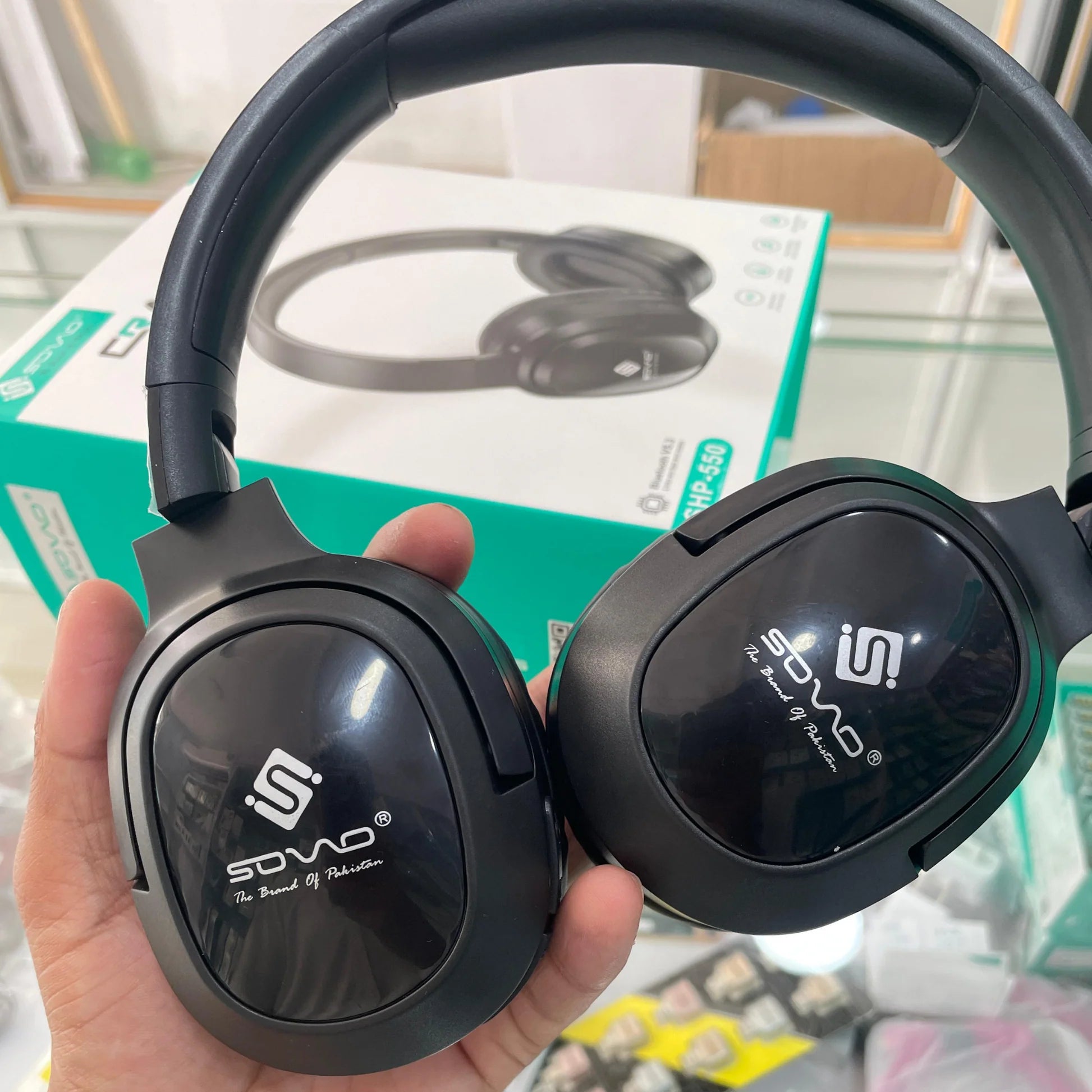 SHP-550 Wireless Bluetooth Headphones with Mic | Deep Bass | Foldable Over-Ear Design