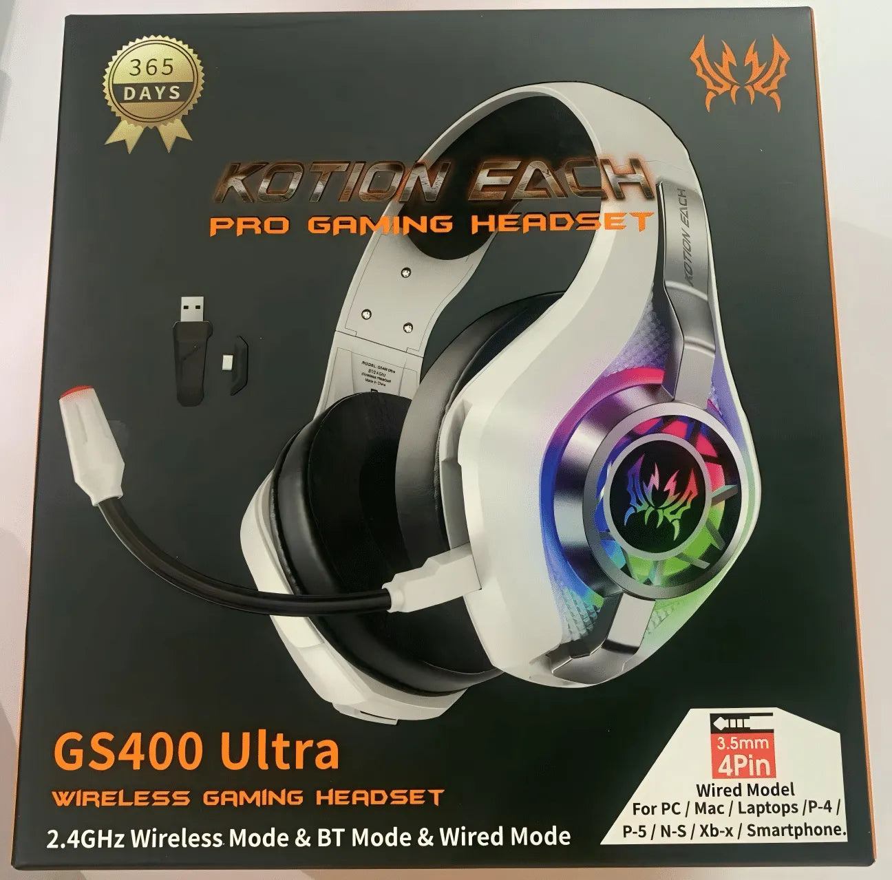 GS400 Ultra Wireless Headphones – Over-Ear Bluetooth Headset with Deep Bass & Noise Reduction