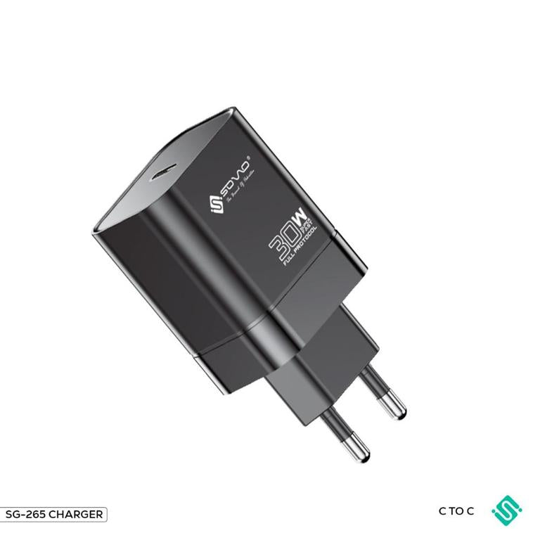 SOVO LAZER 30W Super Fast C to C Charger | PD & QC 3.0 | Type-C Adapter with Type-C Cable | Quick Charging for Android & iPhone
