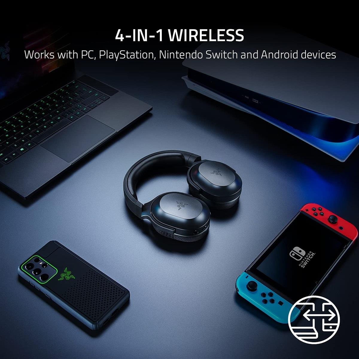 Razer Barracuda X (2022) Wireless Gaming Headset – Black/White/Pink (Open Box) | 20H Battery