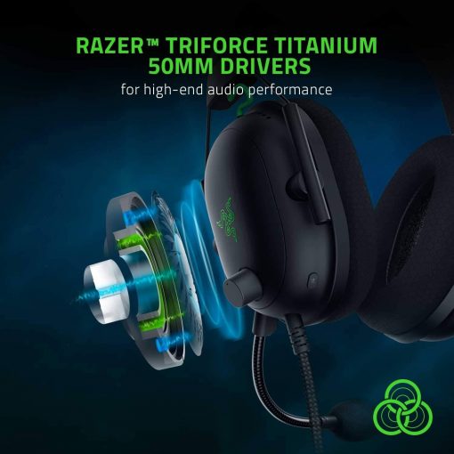Razer BlackShark V2 Gaming Headset with USB Soundcard (Open Box) – 50mm Drivers, THX Spatial Audio, Detachable Mic