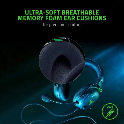 Razer BlackShark V2 Gaming Headset with USB Soundcard (Open Box) – 50mm Drivers, THX Spatial Audio, Detachable Mic