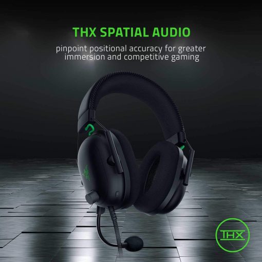 Razer BlackShark V2 Gaming Headset with USB Soundcard (Open Box) – 50mm Drivers, THX Spatial Audio, Detachable Mic